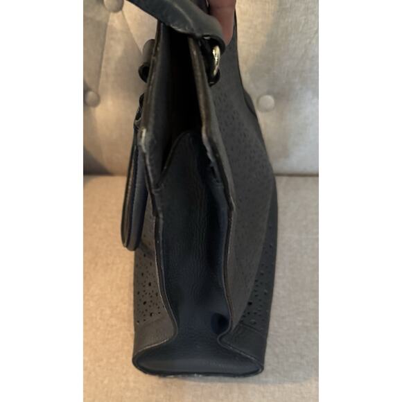 Kate Spade Perri Lane Bubbles Lynne Perforated Leather Tote Blue Bag - Picture 12 of 16